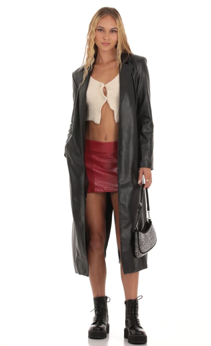 Clothing LUCY IN THE SKY | Bayley Trench Coat In Black | Lucy In The Sky