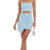 Clothing LUCY IN THE SKY | Sabine Twist Cutout Dress In Blue | Lucy In The Sky