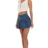 Clothing LUCY IN THE SKY | Garriette Pleated Mini Skirt In Denim | Lucy In The Sky