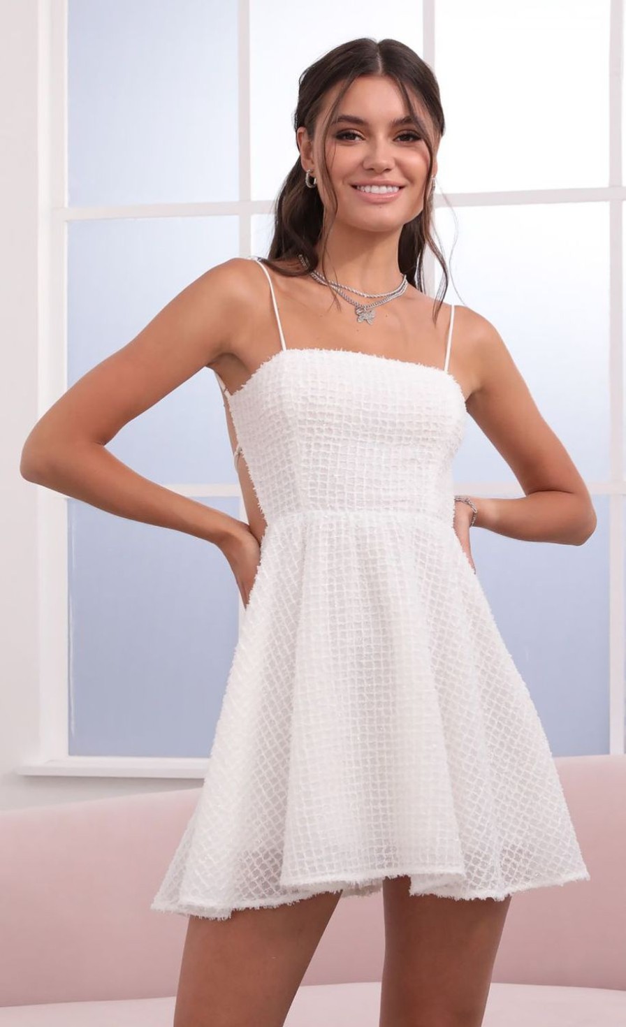 Clothing LUCY IN THE SKY | Jaida A-Line Dress In White | Lucy In The Sky