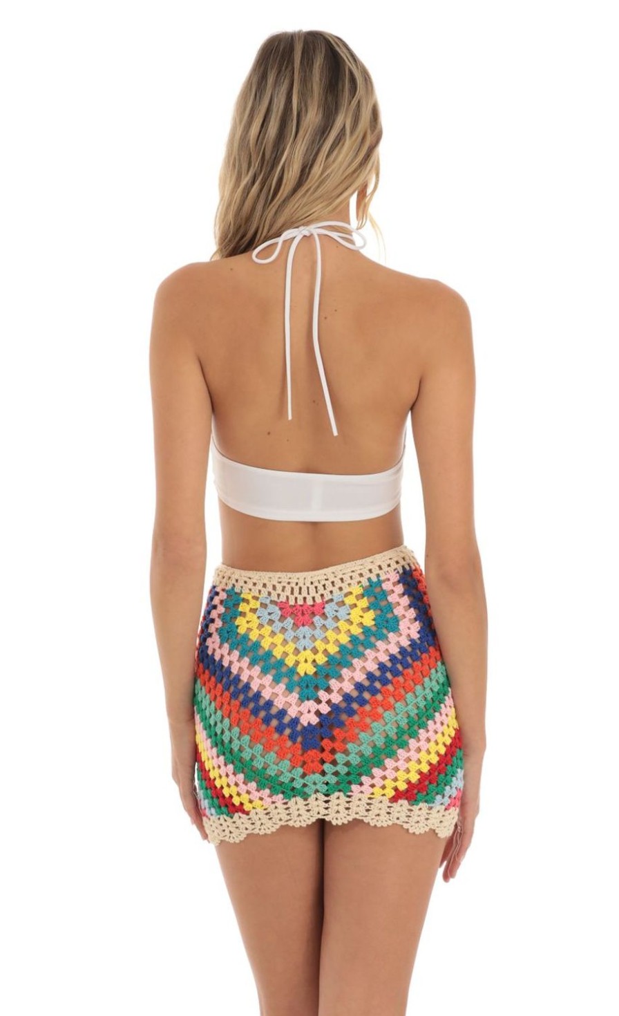 Clothing LUCY IN THE SKY | Rainbow Crochet Skirt | Lucy In The Sky