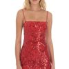 Clothing LUCY IN THE SKY | Bodycon Sequin Dress In Red | Lucy In The Sky