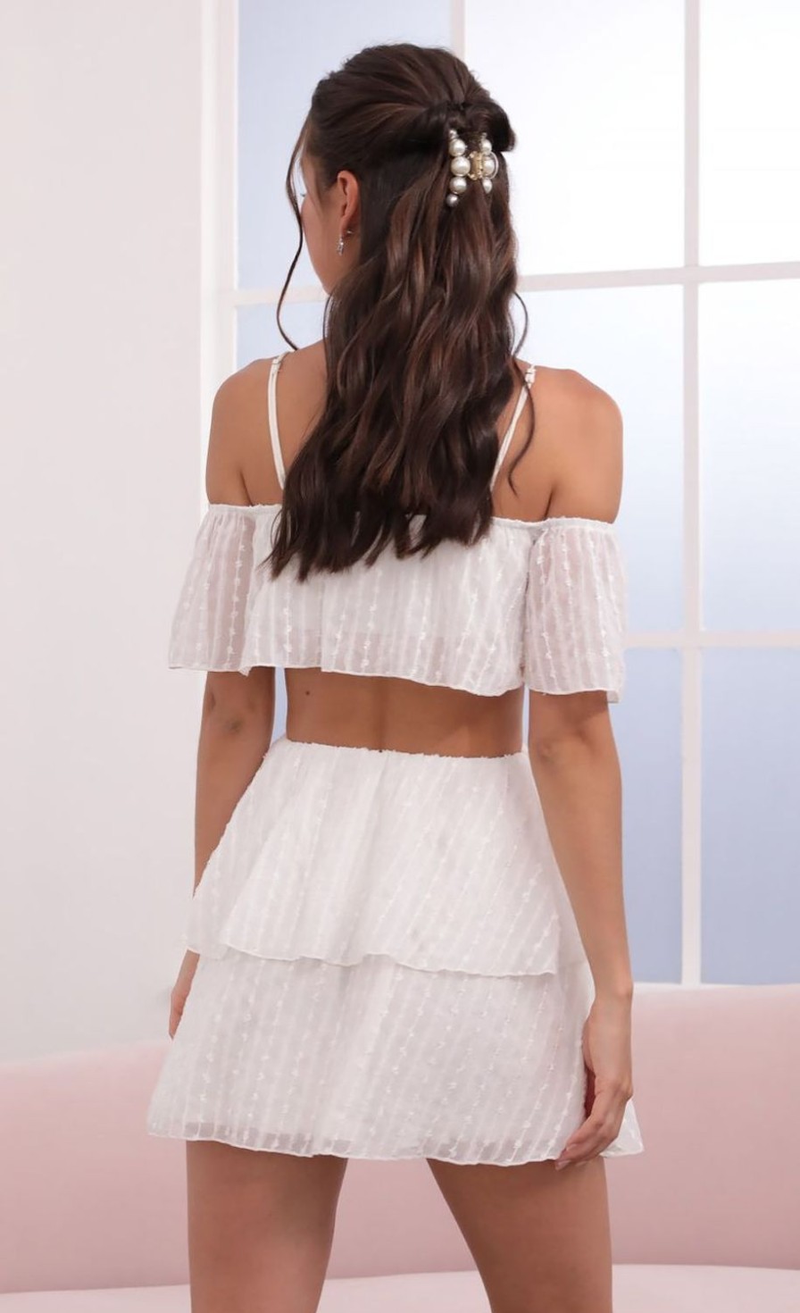 Clothing LUCY IN THE SKY | Tallula Mesh Cutout Dress In White | Lucy In The Sky