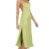 Clothing LUCY IN THE SKY | Satin Open Back Dress In Lime Green | Lucy In The Sky