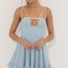 Clothing LUCY IN THE SKY | Alexie Eyelet Corset Dress In Blue | Lucy In The Sky