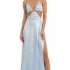 Clothing LUCY IN THE SKY | Capri Satin Cutout Maxi Dress In Sky Blue | Lucy In The Sky