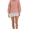 Clothing LUCY IN THE SKY | Enida Knitted Oversize Jumper In Pink | Lucy In The Sky