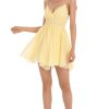 Clothing LUCY IN THE SKY | A-Line V- Neck Dress In Yellow | Lucy In The Sky