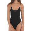 Clothing LUCY IN THE SKY | Ribbed Thong Bodysuit In Black | Lucy In The Sky