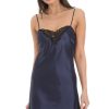 Clothing LUCY IN THE SKY | Butterfly Satin Slip Dress In Navy | Lucy In The Sky