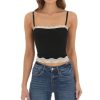 Clothing LUCY IN THE SKY | Kaori Lace Crop Top In Black | Lucy In The Sky