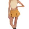 Clothing LUCY IN THE SKY | Pleated Mini Skort In Mustard | Lucy In The Sky