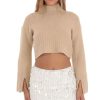 Clothing LUCY IN THE SKY | Roven Cropped Jumper In Nude | Lucy In The Sky