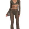 Clothing LUCY IN THE SKY | Mojave Embroidered Three Piece Pants Set In Green | Lucy In The Sky