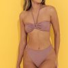 Clothing LUCY IN THE SKY | Carmella Halter Bikini Set In Gold | Lucy In The Sky