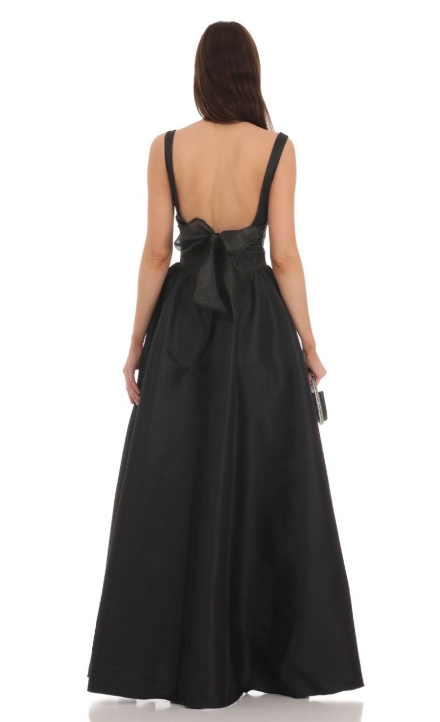 Clothing LUCY IN THE SKY | Back Bow Gown In Black | Lucy In The Sky