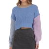 Clothing LUCY IN THE SKY | Block Color Knit Jumper In Blue | Lucy In The Sky