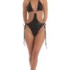 Clothing LUCY IN THE SKY | Paradise Sequin O-Ring Monokini In Black | Lucy In The Sky