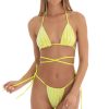 Clothing LUCY IN THE SKY | Bayshore Sequin Wrap Bikini Set In Yellow | Lucy In The Sky