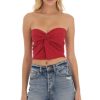 Clothing LUCY IN THE SKY | Karsyn Strapless Twist Top In Red | Lucy In The Sky