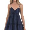 Clothing LUCY IN THE SKY | Bow Babydoll Dress In Navy | Lucy In The Sky