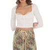 Clothing LUCY IN THE SKY | Floral Lace Up Skirt In Beige | Lucy In The Sky