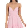 Clothing LUCY IN THE SKY | Dotted V-Neck A-Line Dress In Pink | Lucy In The Sky