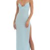 Clothing LUCY IN THE SKY | Janece Crepe Rhinestone Corset Maxi Dress In Blue | Lucy In The Sky