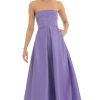 Clothing LUCY IN THE SKY | Kerran Strapless Corset Maxi Dress In Purple | Lucy In The Sky