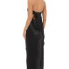 Clothing LUCY IN THE SKY | Strapless Satin Open Back Dress In Black | Lucy In The Sky