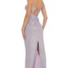 Clothing LUCY IN THE SKY | Shimmer Back Slit Bodycon Dress In Lavender | Lucy In The Sky