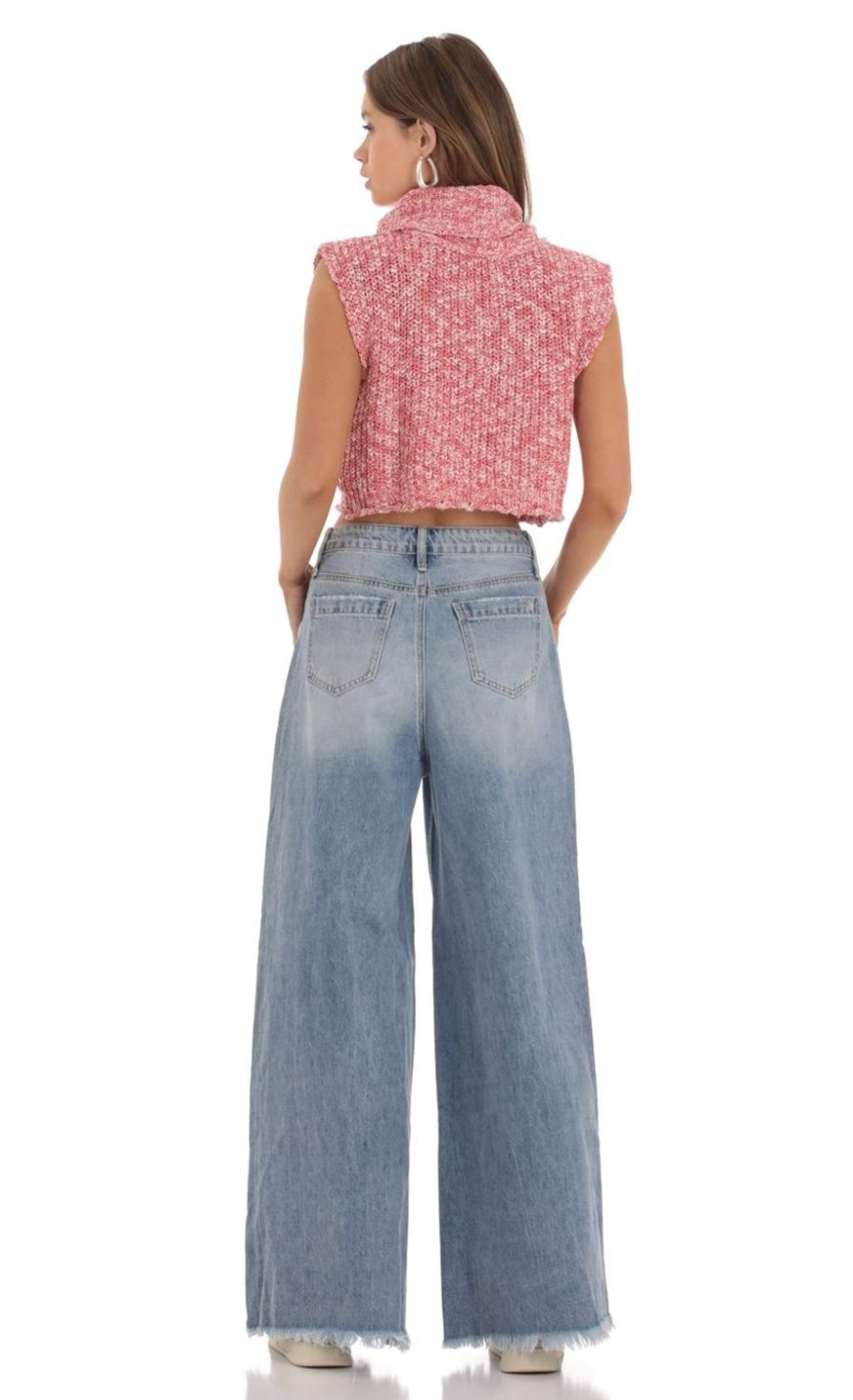 Clothing LUCY IN THE SKY | Wide Leg Jeans In Light Denim | Lucy In The Sky