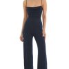 Clothing LUCY IN THE SKY | Zuzu Mesh Back Wide Leg Jumpsuit In Navy | Lucy In The Sky