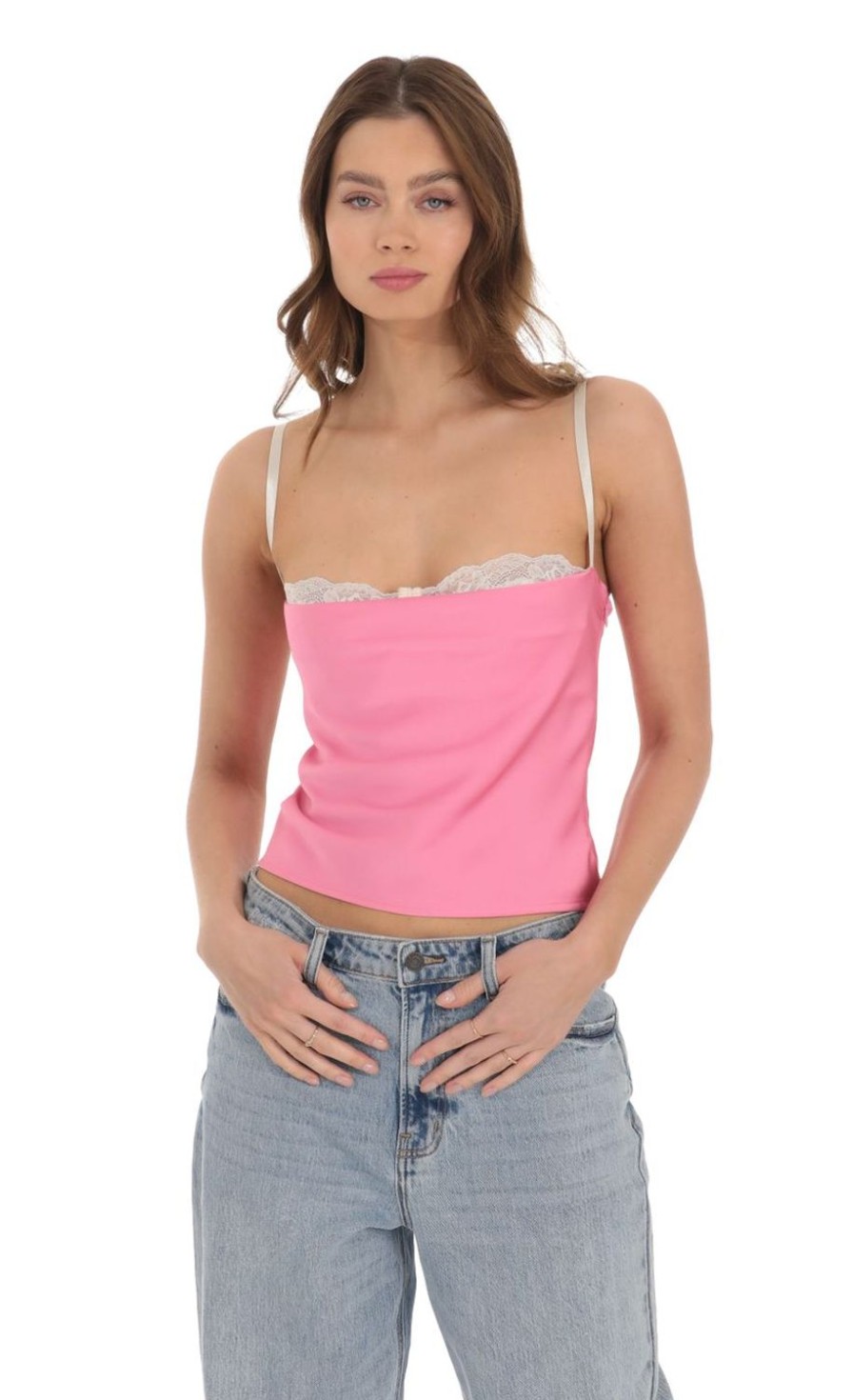 Clothing LUCY IN THE SKY | Draped Bra Top In Pink | Lucy In The Sky