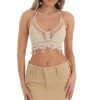 Clothing LUCY IN THE SKY | Gyda Crochet Top In Beige | Lucy In The Sky