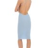 Clothing LUCY IN THE SKY | Ribbed Knit Open Back Midi Dress In Baby Blue | Lucy In The Sky