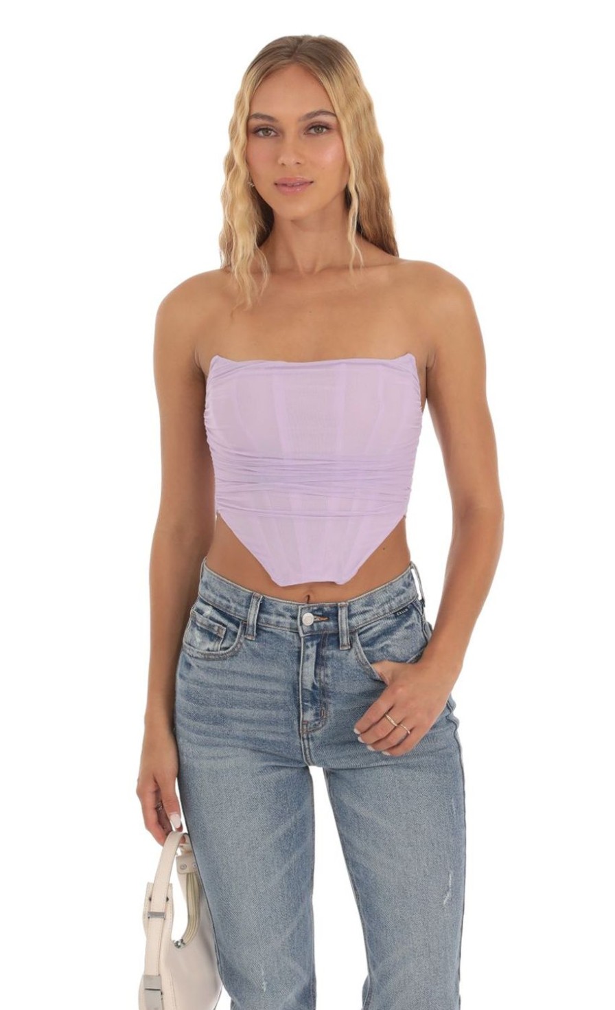 Clothing LUCY IN THE SKY | Jett Corset Top In Lavender | Lucy In The Sky