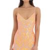 Clothing LUCY IN THE SKY | Dovy Orange Sequin Bodycon Dress In Nude | Lucy In The Sky