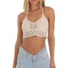 Clothing LUCY IN THE SKY | Maeva Crochet Top In Beige | Lucy In The Sky