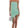 Clothing LUCY IN THE SKY | Elphaba Shimmer Strapless Dress In Green | Lucy In The Sky