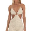 Clothing LUCY IN THE SKY | Andra Crochet Romper In Beige | Lucy In The Sky