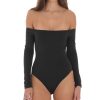 Clothing LUCY IN THE SKY | Off Shoulder Bodysuit In Black | Lucy In The Sky