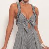 Clothing LUCY IN THE SKY | Blair Front Tie Romper In Gingham | Lucy In The Sky