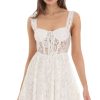 Clothing LUCY IN THE SKY | Lace Corset A-Line Dress In White | Lucy In The Sky