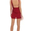 Clothing LUCY IN THE SKY | High Neck Open Back Dress In Red | Lucy In The Sky