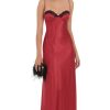 Clothing LUCY IN THE SKY | Satin Lace Open Back Maxi Dress In Red | Lucy In The Sky