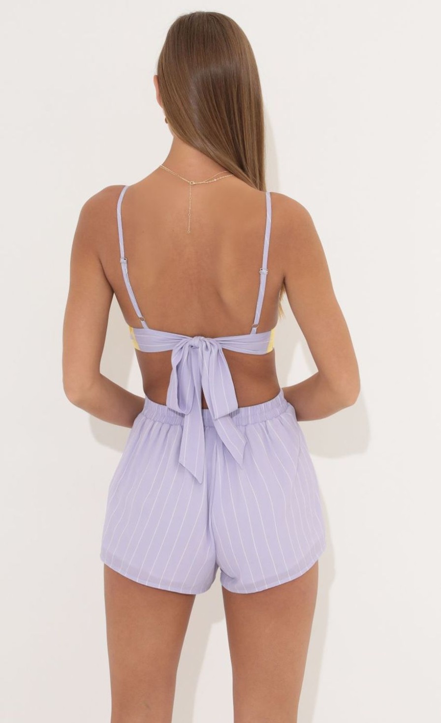 Clothing LUCY IN THE SKY | Erika Two Piece Set In Purple Lemon | Lucy In The Sky