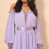 Clothing LUCY IN THE SKY | Vallarta Off The Shoulder Romper In Lavender | Lucy In The Sky