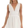 Clothing LUCY IN THE SKY | Babette Plunge A-Line Dress In White | Lucy In The Sky