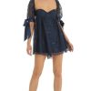 Clothing LUCY IN THE SKY | Maia Sequin Lace Baby Doll Dress In Dark Blue | Lucy In The Sky